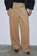 Вельветові брюки WIDE LEG ZW COLLECTION Zara 4088/246 XL Світло-коричневі (04088246704XL) - изображение 1