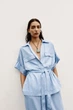 Сорочка-сафарі з льоном Zara 8199/753 XS Блакитна (08199753406XS) - изображение 2