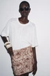 Коротка спідниця zw collection з квітковою вишивкою Zara 2903/246 L Молочна/Коричнева (02903246086L) - изображение 5