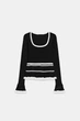 Комбінований светр в рубчик Zara 4770/461 S Чорна (04770461084S) - изображение 7
