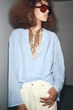 Сорочка zw collection оверсайз з текстурної тканини Zara 4786/175 L Блакитна (04786175044L) - изображение 1