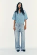 Вкорочена денімова сорочка trf Zara 0250/261 L Блакитна (00250261406L) - изображение 2