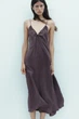 Легка сукня міді з вирізом з рюшами Zara 2180/21 XS Фіолетова (0 2180210611XS) - зображення 1