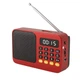Портативный FM радиоприёмник / Bluetooth-колонка с аккумулятором цифровой LED-дисплей MP3-плеер USB / TF / Радио FM / MIC-диктофон / фонарь (цвет красный). - изображение 1