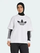 Футболка хлопковая оверсайз длинная женская Adidas Originals Adicolor Spacer Oversized Trefoil JV7226 XS Белая (4068808270809) - изображение 5