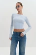Лонгслів базовий подовжений LS030 250322300312 XXL Блакитний - изображение 6
