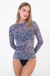 Женский лонгслив в сетку с абстрактным принтом Giulia PIXEL MESH 7001/070 S/M Blue-moonlight, полупрозрачный лонгслив, трендовый лонг - изображение 2