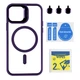 Чохол TPU+PC+Metal Stand Case with MagSafe and Camera Lenses для iPhone 12/12 Pro Dark Purple - изображение 1