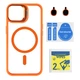 Чохол Premium TPU+PC+Metal Stand Case with MagSafe and Camera Lenses для iPhone 15 Orange - изображение 1