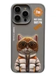 Чохол TPU+PC Nimmy 3D with Metal Buttons для iPhone 15 Cat Grey - зображення 1