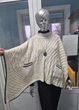 Пончо накидка вязанная с черной окантовкой Lipsy 19645 Молочная One Size - изображение 5