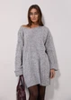 Удлиненная кофта туника Oversize женская платье с косичками по бокам Arjen Серое 12893 One Size (на укр 44-52) - изображение 1