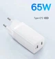 Зарядное Устройство Baseus GaN2 Lite 65W (2Type-C) white - изображение 1