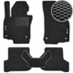 Килимки в салон Kinetic для Volkswagen Golf 5 '04-09 EVA-полімерні чорні з сірою тасьмою овальні кліпси з чорним мет. підп'ятником 2 шильди (комплект) - зображення 1