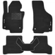 Килимки в салон Kinetic для Volkswagen Golf 5 '04-09 EVA-полімерні чорні з сірою тасьмою овальні кліпси з чорним мет. підп'ятником 2 шильди (комплект) - зображення 2