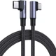 USB-C кабель USB-C Ugreen US335 100 Вт, кут 90 градусів, для iPhone 17/17 Air/17 Pro/17 Pro Max/16, MacBook Pro 2022, iPad Pro 2022, Samsung Galaxy S25/S24/Z Fold, Google Pixel, Switch, 1м Black (70696) - зображення 1