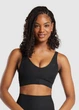Спортивный топ в рубчик Gymshark b8a5wc59 L черный (100014199) - изображение 1