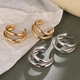 Набір сережок 5 пар-10 штук в різних дизайнах золотисті, жіноча біжутерія сережки комплект з цинкового сплаву sergi_10_gold - зображення 5
