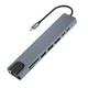 USB-хаб XON SmartHub 8 в 1 (Ethernet, HDMI, SD/TF, 2хType-C, USB3.0, USB2.0) Серый (UHCHP083312G 4425) - изображение 1