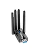 Адаптер Wi-Fi сетевой вай фай модуль 5G для пк и ноутбука с 4 антеннами 1800 mbps wifi ресивер двухдиапазонный беспроводной для компьютера 2.4ГГц + 5ГГц USB 3.0 черный (02960001) - изображение 8