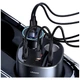 Автомобільний зарядний пристрій розгалужувач USAMS C28 Dual Cigarette Lighters Digital Black - изображение 4