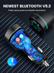 FM передатчик для авто BC61 A2 Bluetooth 5.3 металлический быстрая зарядка PD 30 Вт QC3.0 18 Вт hands-free шумопоглощение синий (BC61-A2) - изображение 5