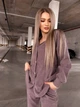 Жіночий прогулянковий велюровий костюм (сорочка+штани) Uaclothes 48-50 Бузковий (like36930-173571371) - зображення 5