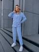 Жіночий прогулянковий велюровий костюм (сорочка+штани) Uaclothes 48-50 Блакитний (like36921-173481371) - изображение 5