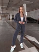 Жіночий прогулянковий велюровий костюм (сорочка+штани) Uaclothes 48-50 Графітовий (like36932-173591371) - зображення 3