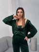 Жіночий велюровий костюм (кофта+топ+штани) Uaclothes 46-48 Зелений (like36937-173641350) - изображение 2