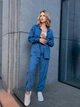 Жіночий прогулянковий велюровий костюм (сорочка+штани) Uaclothes 48-50 Синій (like36924-173511371) - изображение 5