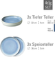 Набір столового посуду Villeroy & Boch Crafted Blueberry з 4 предметів на 2 персони порцеляна бірюзовий - зображення 3