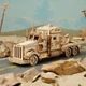 Деревянный 3D-пазл конструктор Тягач ROKR Heavy Truck MC502 (286 деталей) - изображение 5