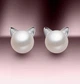 Серьги бижутерия Гвоздики КошечкиFashion Jewelry Серебристые - изображение 1