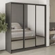 Шкаф-купе трехдверный MebelStar Стандарт BG 3 Зеркала 190x45x210 см Антрацит (MBS-8449) - изображение 1