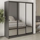 Шкаф-купе трехдверный MebelStar Стандарт BG 3 Зеркала 180x45x210 см Антрацит (MBS-8448) - изображение 1