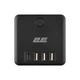 Мережевий адаптер 2E AD431 3xТипF, 16A, 2xUSB-A, 1x USB-C Чорний (2E-AD431BK) - изображение 1