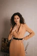Жіноча сукня зі спідницею плісе та баскою Seventeen L-XL Коричневий (2000000179599) - изображение 5