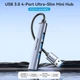 USB-хаб Vention USB 3.0 -> 1xUSB 3.0/3xUSB 2.0, 5 Гбіт/с 0.15 м Grey (CKOHB) - изображение 4