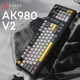 Клавіатура Ajazz AK980 V2 Maillard Switch Wireless/Bluetooth/USB UA Black/Grey/Yellow (AK980-V2-M-BGY) - зображення 8