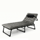 Раскладная кровать с матрасом и подушкой LEOBRO Grey 193х68х30 см, с регулировкой спинки, из хлопка, серая - изображение 1