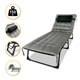Раскладная кровать с матрасом и подушкой LEOBRO Grey 193х68х30 см, с регулировкой спинки, из хлопка, серая - изображение 2
