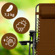 Раскладное кресло шезлонг LEOBRO Zero Gravity Premium Brown 178 x 64 x 110 см, с подголовником и регулировкой спинки, коричневое - изображение 3