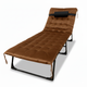 Раскладная кровать с матрасом и подушкой LEOBRO Brown 193х68х30 см, с регулировкой спинки, из хлопка, коричневая - изображение 1