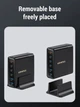 Зарядний пристрій ASOMETECH ASGaN-016 140Wmax GAN PowerDisplay (PPS, PD3.0, QC5) порти 3C+2A Black (44161) - зображення 9