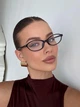 Очки имиджевые прозрачные с светло-коричневой овальной продолговатой оправой - изображение 4