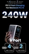 Мережевий зарядний пристрій Asometech HW186 GaN 240W PD3.1 6-in-1 Grey - зображення 7