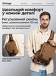 Сумка-рюкзак на одно плечо Vintage коричневая текстильная вертикальная (bg201fash42) - изображение 4