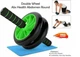 Фитнес колесо для мышц пресса DOUBLE WHEEL ABS HEALTH ABDOMEN ROUND до 120 кг, с прорезиновыми колесами и мики-ковриком - изображение 2
