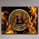 Картина для офісу - Палаючий Bitcoin - 60х80 см - зображення 1